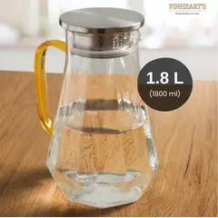 GENERICO - Jarra de Vidrio Asa Dorada Con Tapa de Acero Inox