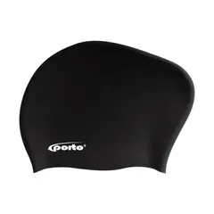 PORTO - GORRO DE NATACIÓN DE SILICONA CON VOLUMEN NEGRO