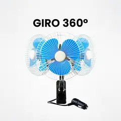 GENERICO - Ventilador Giratorio para Auto Camioneta Conexion Cigarrera 12V