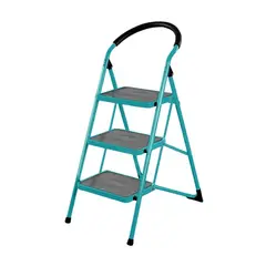 Total Tools - Escalera tubular de acero 3 pasos soporta 150kg Total