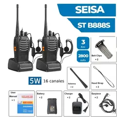 SEISA - Walkie Talkie 01 Par Radio Transmisor Receptor 3KM 5w seisa ST-B888S