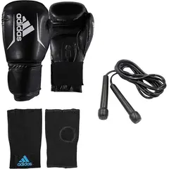 ADIDAS - KIT DE BOXEO ADULTO BLACK/WHITE 12 OZ