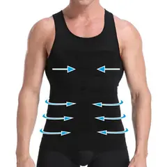 GENERICO - Camiseta Faja Reductora Remodela Abdomen Hombres Vivid Bvd Negro XL