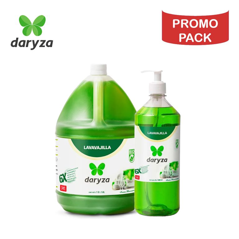 Lavavajilla líquido manzana DARYZA PROMO PACK
