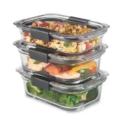RUBBERMAID - Set de 3 herméticos de Vidrio Brilliance Verre 2118304