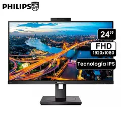 PHILIPS - MONITOR 24 Pul 242B1H iPS FHD con WebCam y Parlantes integrado