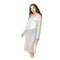 GENERICO - IMPERMEABLE TRENDY ADULTO BLANCO CON RIBETE DE COLOR