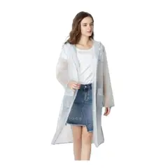 GENERICO - IMPERMEABLE TRENDY ADULTO BLANCO CON RIBETE DE COLOR