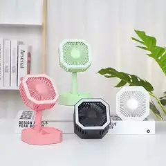GENERICO - VENTILADOR MINI RECARGABLE FLEXIBLE CON LUZ LED  COLORES