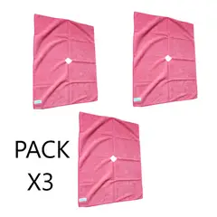 GENERICO - PACK X3 TRAPEADOR PAÑO DE LIMPIEZA DE MICROFIBRA 50X70CM