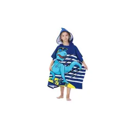 GENERICO - Toalla de Baño Tipo Capa con Capucha dino para Niños Verano