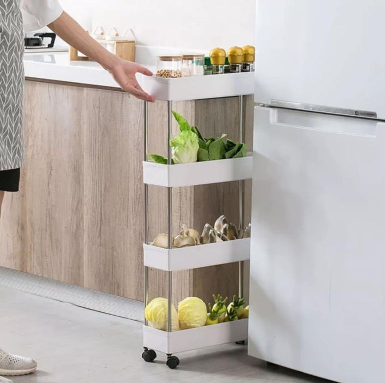 Carrito de 4 pisos Almacenamiento De Espacios Pequeños de Cocina