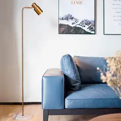 GENERICO - Lámpara de Pie Moderna y Elegante con Base de Mármol y Acabado Dorado