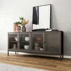 BRV MOVEIS - Aparador Rowan 81x180x45 cm Negro