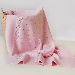 WAWA PIMA - MANTA TEJIDA PARA BEBE 100% ALGODON PIMA CALI ROSA