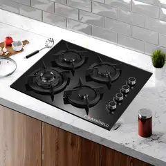 GENERICO - Cocina Empotrable PGas 4 Quemadores Vidrio Templado 60cm