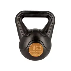 GENERICO - Pesa Rusa o Kettlebell Fitness Deporte -12 kg pvc Color Negro