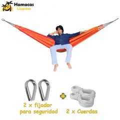 HAMACAS LIZARASO - Hamacas Andina Color Naranja de Algodón -