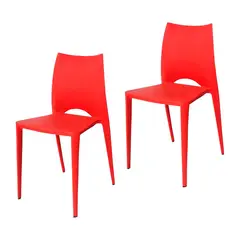 ARKIMUEBLES - Silla de polipropileno modelo Valerie rojo - set x 2 sillas