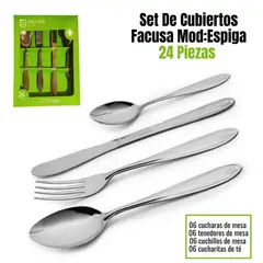 FACUSA - Set De Cubiertos Facusa X24  de Mesa Mod Espiga
