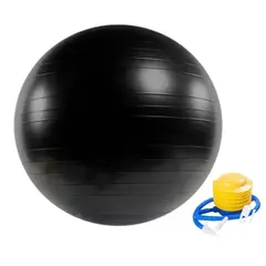 GENERICO - Pelota Yoga Premium 75cm Inflador NEGRO