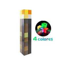 GENERICO - ANTORCHA MINECRAFT LAMPARA LED 4 COLORES BATERIA RECARGABLE