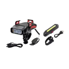 GENERICO - KIT LUZ DELANTERA 4 EN 2 DE 500LM+ LUZ POSTERIOR DE 100LM