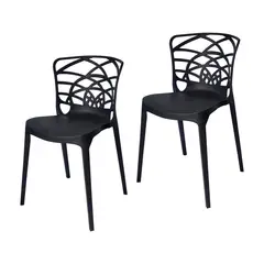 ARKIMUEBLES - Silla de polipropileno modelo Charlize negro - set x 2 sillas