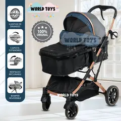 EBABY - Coche Moisés Travel System «BREYELL» de Lujo Blue