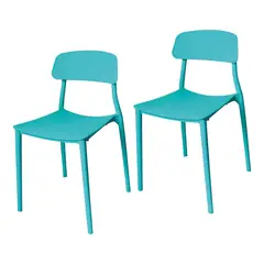 ARKIMUEBLES - Silla de polipropileno modelo Alisson turquesa - set x 2 sillas