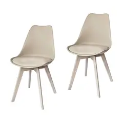 ARKIMUEBLES - Silla de polipropileno modelo Alexa arena - set x 2 sillas