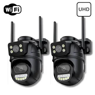 GENERICO - Pack de 2 Camaras de Seguridad Doble Lente IP Wifi