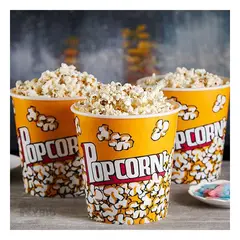 RYBIU IMPORT - Pack2 Cubeta Vaso Popcorn Mediano en 12x12cm Amarillo