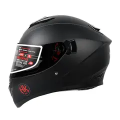 GENERICO - CASCO MOTO HOKEN BASICO CON VISOR NEGRO MATE TALLA ¨M¨