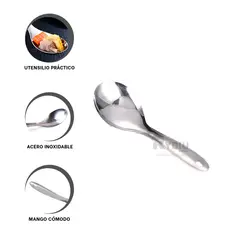 RYBIU IMPORT - Pack3 Sopera Mango Comodo en Plateado Y+Gift Stickers