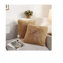 GENERICO - COJIN CUADRADO PELO LARGO 35X35 BEIGE