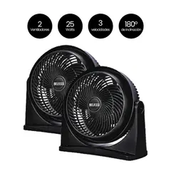 BELESSI - Set x2 Ventiladores de Mesa y Pared Silencioso 10", 25w, 3 Velocidades