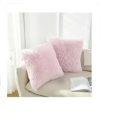 GENERICO - COJIN CUADRADO PELO CORTO 35X35 ROSADO BEBE