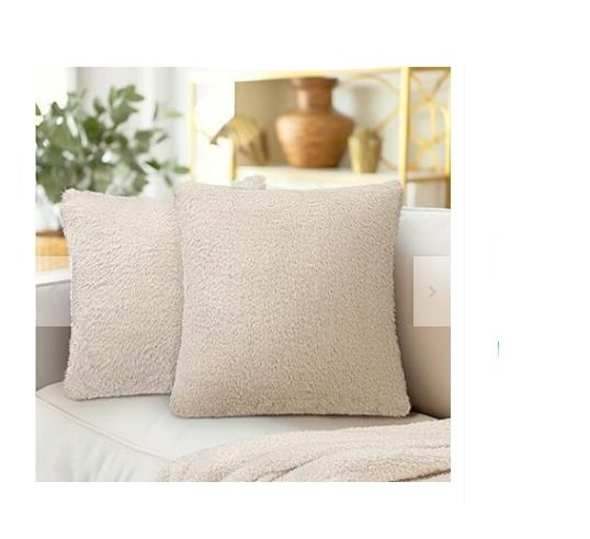 COJIN CUADRADO PELO CORTO 35X35 BEIGE