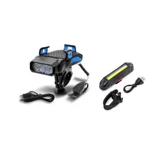 GENERICO - KIT LUZ DELANTERA 4 EN 2 DE 500LM+ LUZ POSTERIOR DE 100LM