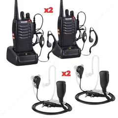 SANC - 02 Radio Walkie Talkie Seguridad + 02 Audifono Microfono Tactico