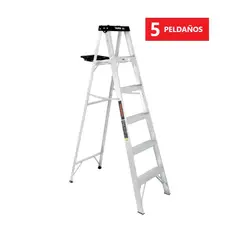 Truper - Escalera Tijera de Aluminio 5 Peldaños Soporta 150 kg TRUPER
