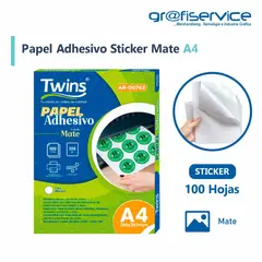 GENERICO - Papel Adhesivo Sticker Mate A4 Twins 100h 135g
