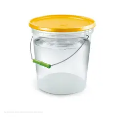 POLINPLAST - Balde Transparente de 10L con Tapa de Color