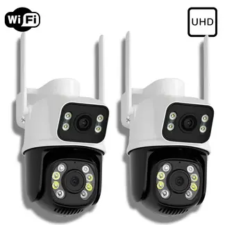 GENERICO - Pack de 2 Camaras de Seguridad Doble lente IP Wifi.
