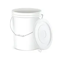 POLINPLAST - Balde Blanco 20L con Tapa y Asa Resistente