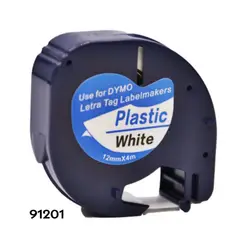 DYMO - CINTA COMPATIBLE 91201 12MM LETRA NEGRO SOBRE BLANCO