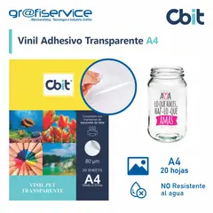 GENERICO - Vinil Adhesivo Transparente A4 CBIT 20h