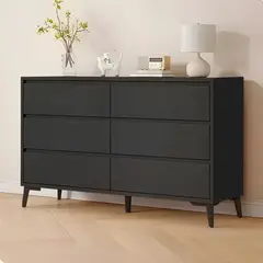 GENERICO - Cómoda Aube 6 Cajones Negro 100 cm Huk