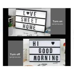 GENERICO - Pizarra Led con Letras Negras Intercambiables